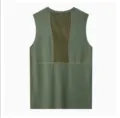 Men's summer quick-drying sports vest, breathable mesh back sleeveless running fitness training top. - Plain Army Green