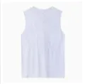 Men's white quick dry sports tank top, sleeveless athletic fitness running vest for men. - Plain White
