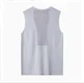 Men's grey quick-drying sports vest sleeveless running fitness top summer breathable - Light Gray Plain