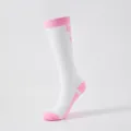 Professionelle Sport Kompressionssocken Damen Yoga Fitness Antirutsch Kniestruempfe. - Punktierter Stil / Weiß