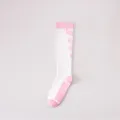 Damen Sport Kompression Kniestruempfe rosa weiss Fitness Yoga Antirutsch lange Socken - Standardausführung / Weiß