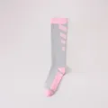 Professionelle Sport Kompression Wadenstrümpfe Damen Fitness Yoga Kniestrümpfe grau rosa - Standardausführung / Rosa