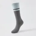 Damen Yoga Pilates Anti-Rutsch Socken sportlich gerippte Wadensocken atmungsaktiv - Punktierter Stil / 1 Paar / Grau