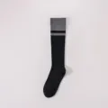 Schwarze und graue gerippte lange Sport-Yogasocken für Damen, professionelle Wadensocken. - Basisstil / 1 Paar / Schwarz