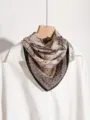 Foulard en soie rétro classique pour femme avec imprimé zodiaque et bordure élégante. - Licorne esquisse
