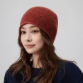 Damen Winter Wolle Mix Beanie Mütze, lässige einfarbige Strickmütze für Alltag und Pendeln. - 20*26cm / Rostrot