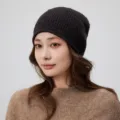 Lockerer Herbst Winter einfarbiger Strick Beanie Hut Damen Alltag Pendeln warme Mütze - 20*26cm / Schwarz