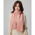 Rosa Zopfmuster Winterschal für Damen, warmer Wollmischung Halswärmer, kuscheliges Accessoire. - Rosa