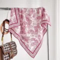 Classic paisley silk wool square scarf 65cm double-sided neckerchief for women fashion. - Crimson Paisley