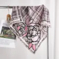 Luxury tweed camellia silk scarf, elegant pink square neckerchief for women's daily wear. - Pink Purple Camellia