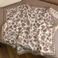 Classic paisley 65cm silk wool square scarf for women, elegant double-sided neck wrap. - Retro Brown Paisley