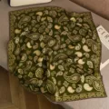 Dark green paisley silk wool square scarf, elegant vintage floral neckerchief for women. - Retro Green Paisley
