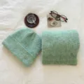 Conjunto de gorro y bufanda de punto, gorro y bufanda de invierno cálidos de lana lisa. - Azul verdoso