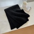 Klassischer schwarzer Strickschal mit Zopfmuster, warmes Winteraccessoire stilvoll. - 28*165cm / Schwarz