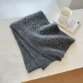 Dunkelgrauer grobgestrickter Winterschal für Damen, kuscheliger Wollmischung warmer Halswärmer - 28*165cm / Grau