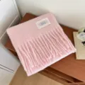 Koreanischer Stil einfarbiger Quasten Schal Damen Winter warm kuschelig Mode Strick Schal und Tuch - Rosa