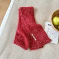 Roter flauschiger Strickschal für Damen, weiche einfarbige kuschelige warme Halswärmer. - Rot