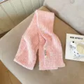 Damen einfarbiger kuscheliger Strickschal Herbst Winter warmer modischer rosa Halskrause - Rosa