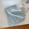 Hellblaue Strick-Winterschal, gemütliche Zopfstrick-Textur, dicker warmer Winterschal. - 28*165cm / Himmelblau