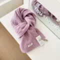 Koreanischer Stil Mode hohe Qualität 100% Wolle Schal Damen Winter warme Nackenschutz - Hellviolett