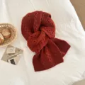Γυναικείο μονόχρωμο πλεκτό κασκόλ χειμωνιάτικο ζεστό μαλακό παχύ αξεσουάρ μόδας φθινόπωρο - Κεραμιδί