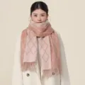 Damen Winter warmer rosa Karo Schal weich kuschelig stylisch eleganter Halswärmer Tuch. - Rosa