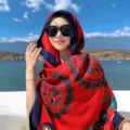 Ethnic style silk scarf women sun protection travel beach shawl versatile fashion photo wrap - Style 3