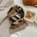 Cozy wool blend loop yarn striped scarf for women, stylish autumn and winter warm neck warmer. - Color 7