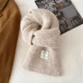 Gezellige winter gebreide sjaal voor dames en heren, zachte warme nekwarmer voor koude dagen. - 160cm / Broken Wit