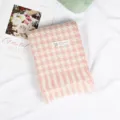 Roze witte houndstooth kasjmier winterschal met franjes, elegante warme gezellige modieuze sjaal. - Roze