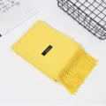 Effen winter dikke imitatie kasjmier kwastje sjaal warme omslagdoek voor dames en heren - 250.00g / Geel