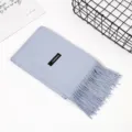 Einfarbiger Herbst Winter dicker Kunstkaschmir Schal weicher warmer Schal Damen Herren - Hellblau