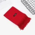 Rote einfarbige Herbst Winter dicke Kunstkahemir Schal fuer Damen und Herren warme Stola - Echtes Rot