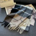 Autumn winter wool plaid scarf warm long thick shawl versatile fashion accessory for women men - Dark Coffee and Black Plaid / 180cm