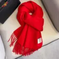 Cozy solid red wool scarf for women, winter warm fringe tassel scarf shawl wrap. - China Red