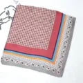 Foulard carre pour femme en imitation soie 70cm elegant motif cachemire vintage - Rouge à pois