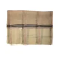 Dames stijlvolle lange ruitjes sjaal lichte zonbescherming omslagdoek voor mode. - Khaki met gouden rand