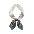 Women's silk feel square scarf elegant printed neckerchief fashion accessory 70x70cm - Green Knot