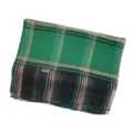 Green and black plaid scarf for women, lightweight thin sun protection long shawl wrap. - Green With Gold Edge