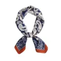 Dames satijn zijde vierkante sjaal 70x70cm vintage paisley print halsdoek voor vrouwen - Blauwe paisley
