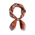 Rust brown paisley imitation silk square scarf 70x70cm stylish women neckerchief hair band - Red Paisley