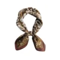 Brown paisley silk scarf elegant womens neckerchief chic satin bandanna for daily wear outfit - Dark Coffee Paisley