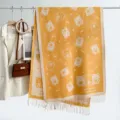 Autumn winter thick warm cute bear imitation cashmere scarf women fashion fringe shawl cozy wrap - Three Bears - Orange