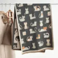 Inverno simpatico gatto fantasia doppia faccia imitazione cashmere sciarpa moda caldo - Grigio scuro