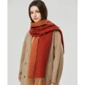 Damen Wolle Winter Schal doppelseitig orange Farbverlauf Quasten warm gemütlich elegant - Doppelseitige Wolle - Hellorange