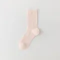Damen Sommer dünne atmungsaktive einfarbige Mittelsocken, rosa gerippte Freizeitsocken Strümpfe. - Einheitsgröße / Rosa