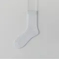 Herren hellgraue gerippte Halbsocken einfarbig atmungsaktives Mesh Sommer Freizeitsocken - Crew-Socken / Blaugrau