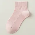 Kinder rosa einfarbige Rippenstrümpfe, atmungsaktive Freizeitsocken aus Baumwolle für Alltag. - Größe M (3-5 Jahre) / Rosa