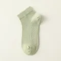 Hellgrüne Kinder Netz Kurzsocken, atmungsaktive Sommer Einfarbig Knöchelsocken für Jungen Mädchen. - Grün