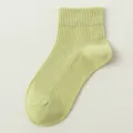 Kinder einfarbige gekämmte Baumwolle Mesh kurze Socken hellgrün atmungsaktiv Sommerkleidung - Grün